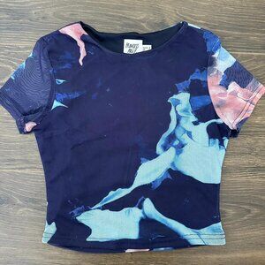PRINCESS POLLY - BLUE ABSTRACT TEE